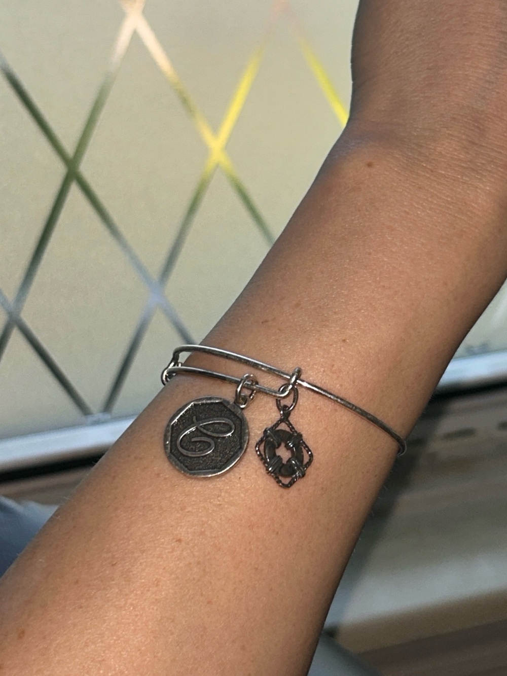 ALEX AND ANI — Initial & Cham Bangle
